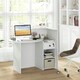 image 9 of COSTWAY Reception Desk with Lockable Drawer White & Black Black