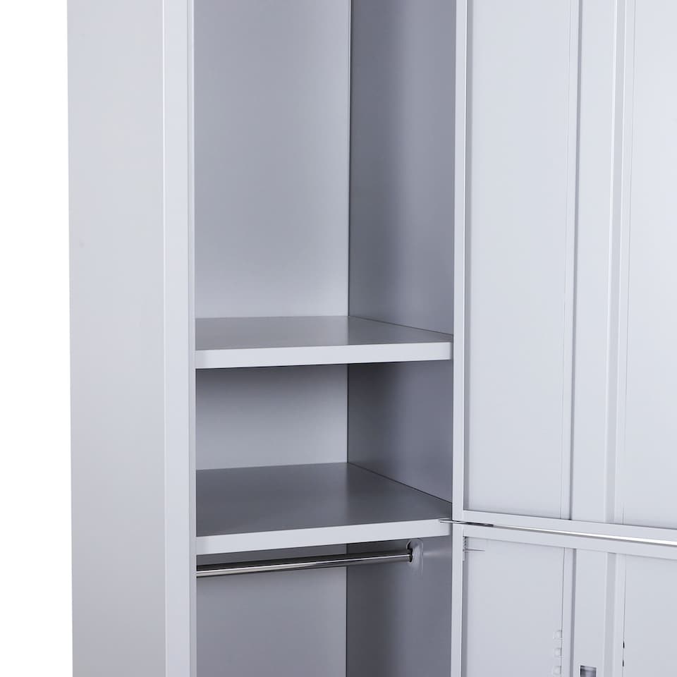image 1 of Vinsetto Locker Cabinet Storage Cold Rolled Steel w  Shelves Vertical Cupboard Grey 38 x 46 x 180 cm