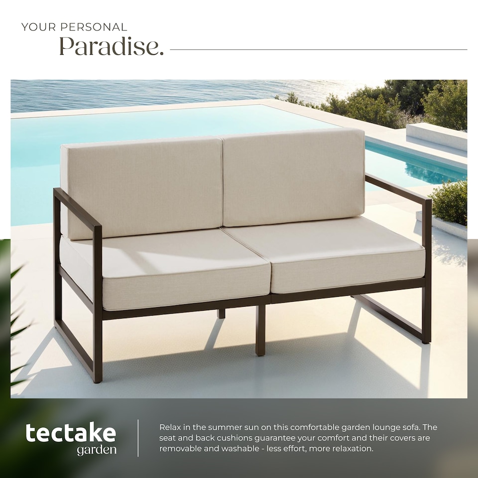 image 1 of Garden Sofa Comosa - two-seater sofa, XXL padding, steel frame