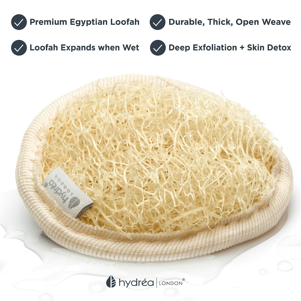 image 1 of Hydréa London Organic Egyptian Loofah Facial Pad - Dual Sided - 2 Pack