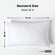 image 2 of Homescapes Standard Size Quilted Pillow Protector - Pack of 4 | White | Standard