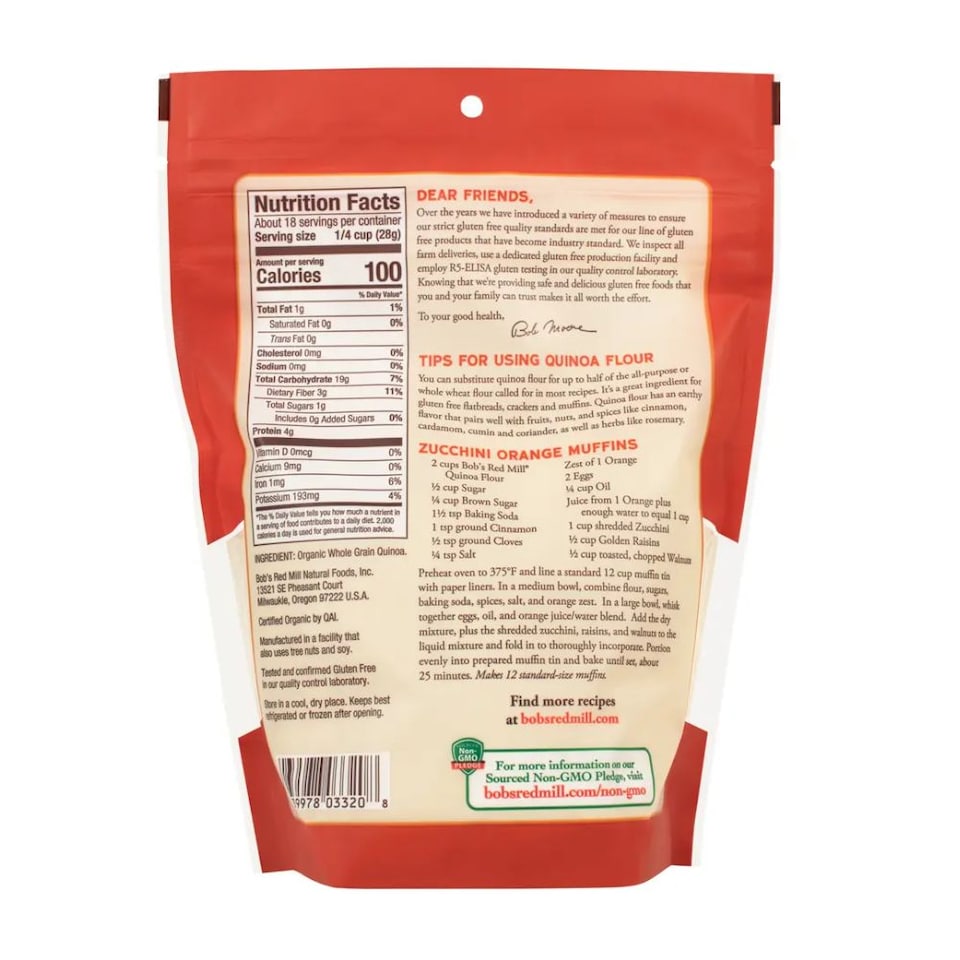 image 1 of Bob's Red Mill Organic Wholegrain Quinoa Flour 510g