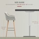 image 6 of HOMCOM 2 PCs Upholstered Bucket Seat Bar Stools w/ Solid Wood Legs Beige