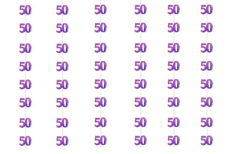 image 1 of 50th Glitz Pink Foil Hanging String Decorations Pack of 6 | Pink