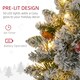 image 4 of HOMCOM 60cm Flocked Christmas Wreath with Lights Pine Cones Berries Green