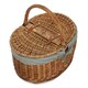 image 4 of Light Steamed Oval Lidded Wicker Basket with Lining White | White | One Size