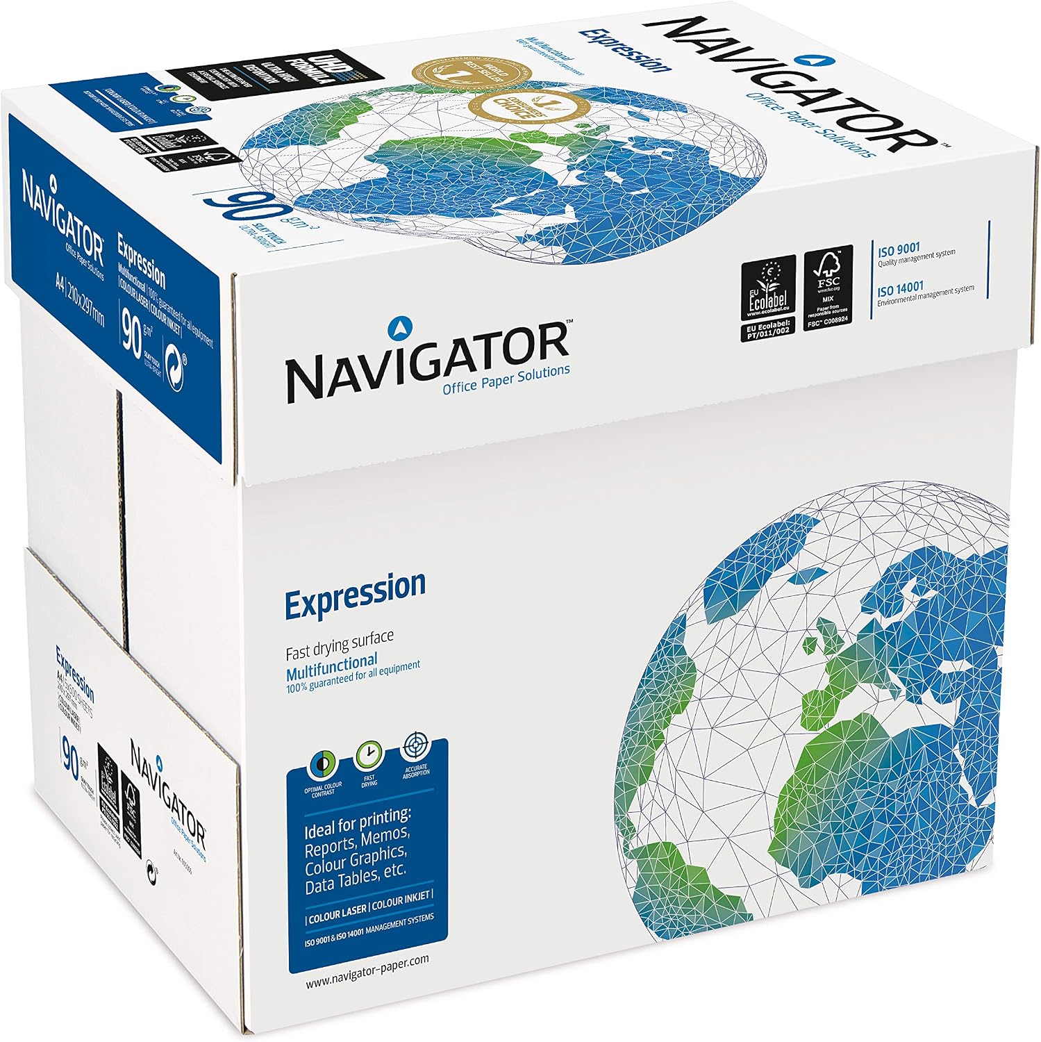 Navigator A4 90gsm Premium White FSC Certified Copier & Printer Paper [Box of 2500 Sheets - 5 Reams]