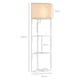 image 5 of HOMCOM Corner Floor Lamp with Shelves, Modern Tall Standing Lamp with Chain Switch for Living Room, Bedroom, Bulb Not Included, White
