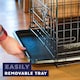 image 7 of DogCrates+ 36-Inch Large Dog Crate with Twin Doors, Foldable Non-Chew Metal Frame & Removable Tray – Black Black | L