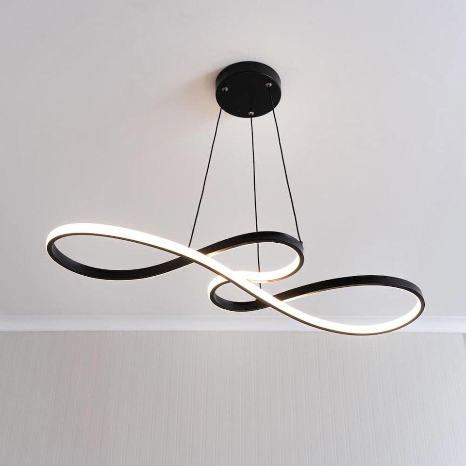 image 1 of ValueLights Infinity Matte Black Loop Bar LED Ceiling Light | Black