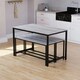 image 5 of Vida Designs Brooklyn 4 Seater Dining Set 3 Piece Table & Bench Set, Grey