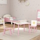image 9 of AIYAPLAY 3-Piece Kids Table and Chair Sets, Kids Table with 2 Chairs Set Furniture with Star Pattern for Boys and Girls, Bedroom, Nursery, Playroom, Pink | Pink