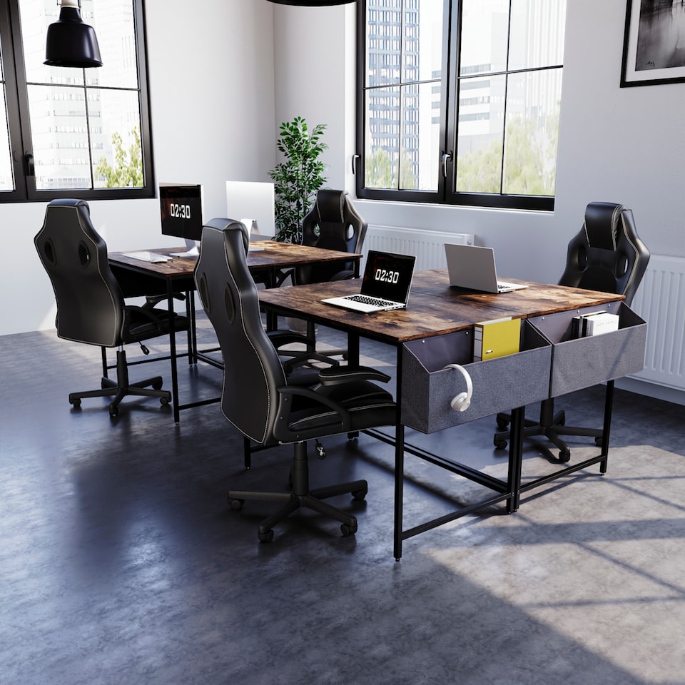 image 1 of Vida Designs Coma Racing Gaming Office Chair Computer Desk Table Chair, Black