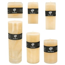 Nicola Spring Vanilla Pillar Candles - 6 Sizes - Cream - Pack of 6 Cream