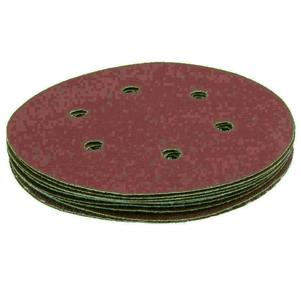 image 1 of Hook/Loop Sanding Abrasive Discs Orbital DA Palm Sander 10PK 150mm Mixed Grit