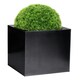 image 1 of Primrose Zinc Galvanised Outdoor Black Cube Ornamental Planter Extra Large 50cm