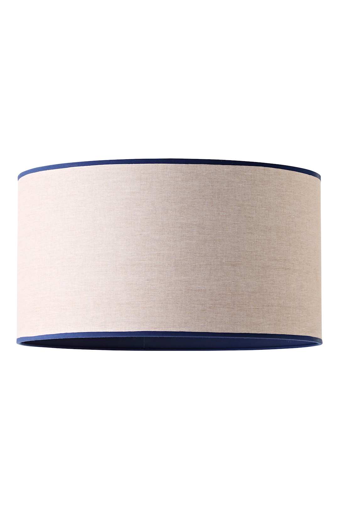 ValueLights Kiara Navy Blue Linen Woven Drum Easy Fit Ceiling Lamp Shade with Bulb | Size: Large