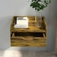 image 7 of HOMCOM Floating Nightstand Set of 2, Nightstand with Drawer, Rustic Brown