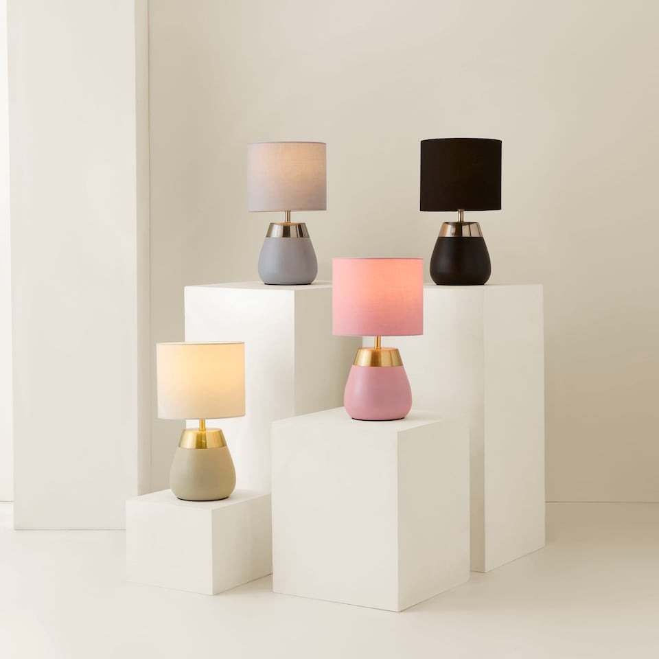 image 1 of ValueLights Hurst Pink Touch Touch Table Lamp with Drum Shade | Pink