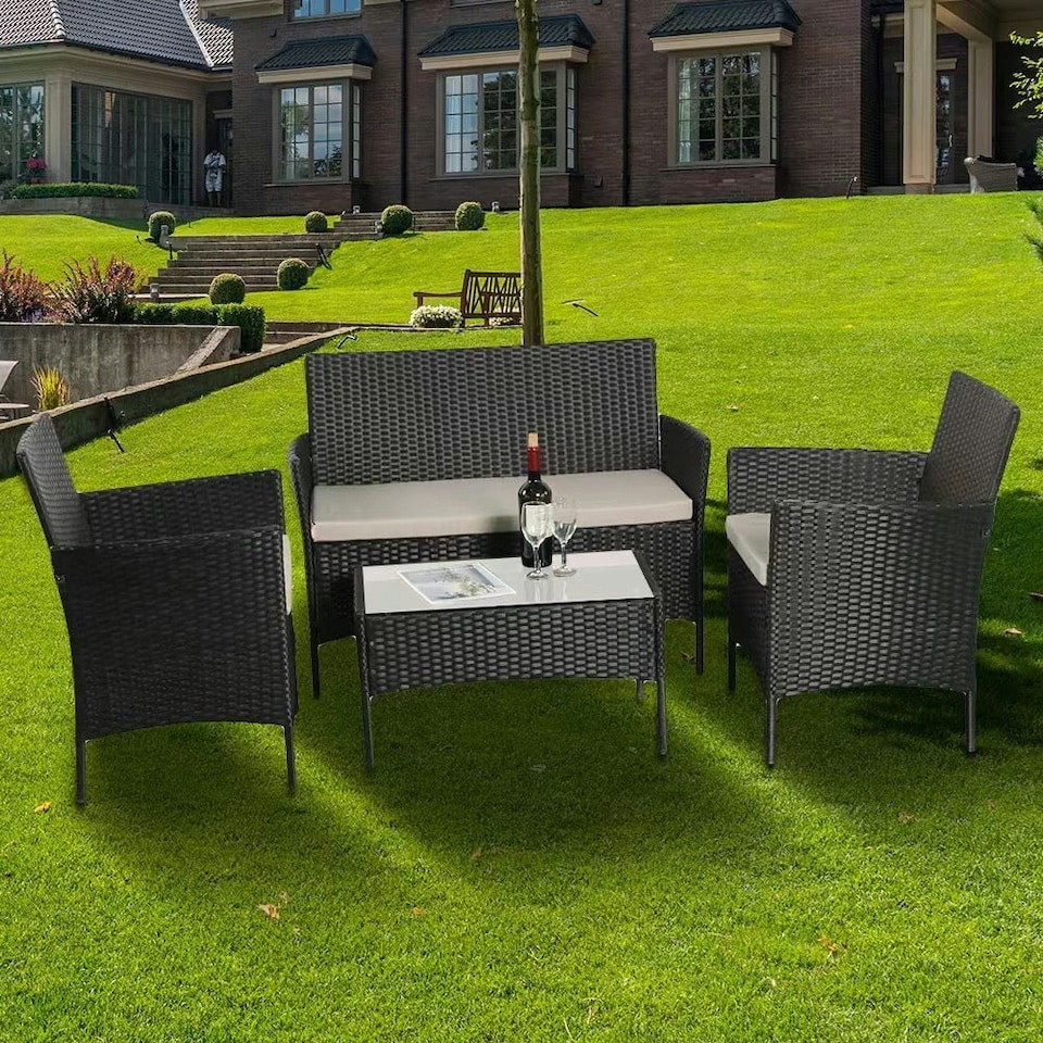image 1 of Amazon 4 Piece Garden Rattan Set