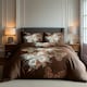 image 2 of Duvet Cover And Pillowcase Set Purple Pink Chocolate Butterfly Design Polycotton Bed Linen Brown | Brown | King