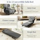 image 6 of COSTWAY 3-in-1 Convertible Sofa Bed Sleeper Chair Dark Grey Grey