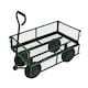 image 7 of Heavy Duty Metal Gardening Trolley - Green Trailer Cart