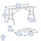 image 3 of Harbour Housewares Folding Camping Picnic Table & Chair Set - 180cm (6ft) - White | White | White