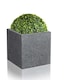 image 1 of Primrose Black Cube Planter Poly-Terrazzo Dark Grey Outdoor Patio Garden 40cm