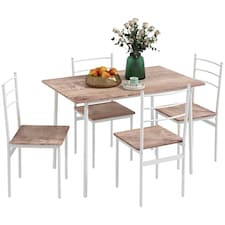 HOMCOM 5 Piece Dining Table and Chairs Set, Space Saving Table