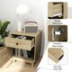 image 5 of COSTWAY Rattan Nightstand Mid Bedside Table Natural Brown