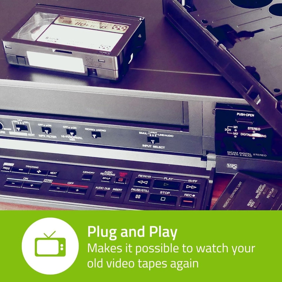 image 1 of Nedis Motorised VHS-C Compact Video Cassette Tape Adaptor Converter Battery Operated Camcorder
