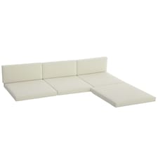 Outsunny 3PCs Rattan Garden Seat Cushions Pads for Patio Furniture, Grey 
