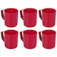 image 1 of 6 Set 260ml Plastic Mug Tumbler Cup & Handle Party BBQ Microwave Dishwasher Safe | Multi | Fuschia