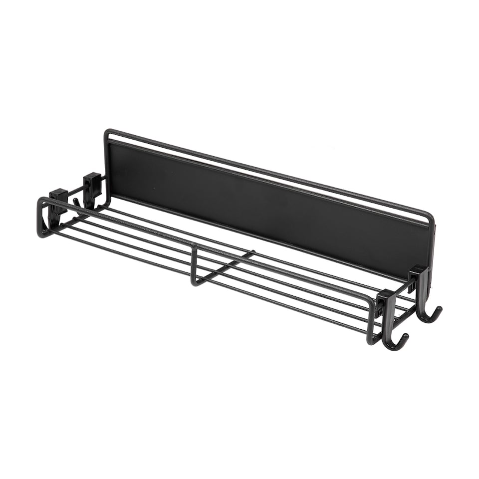 image 1 of Living and Home 2 Pcs Magnetic Fridge Storage Rack with Hooks | Black