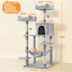 image 3 of Yaheetech 149 cm Multilevel Cat Tree with Plush Perch Light Grey