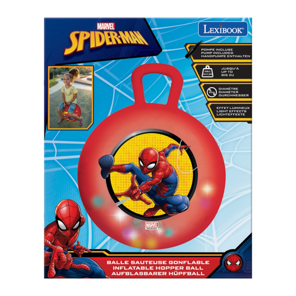 image 1 of Lexibook BG040SP Spider-Man Inflatable Hopper Ball 45cm