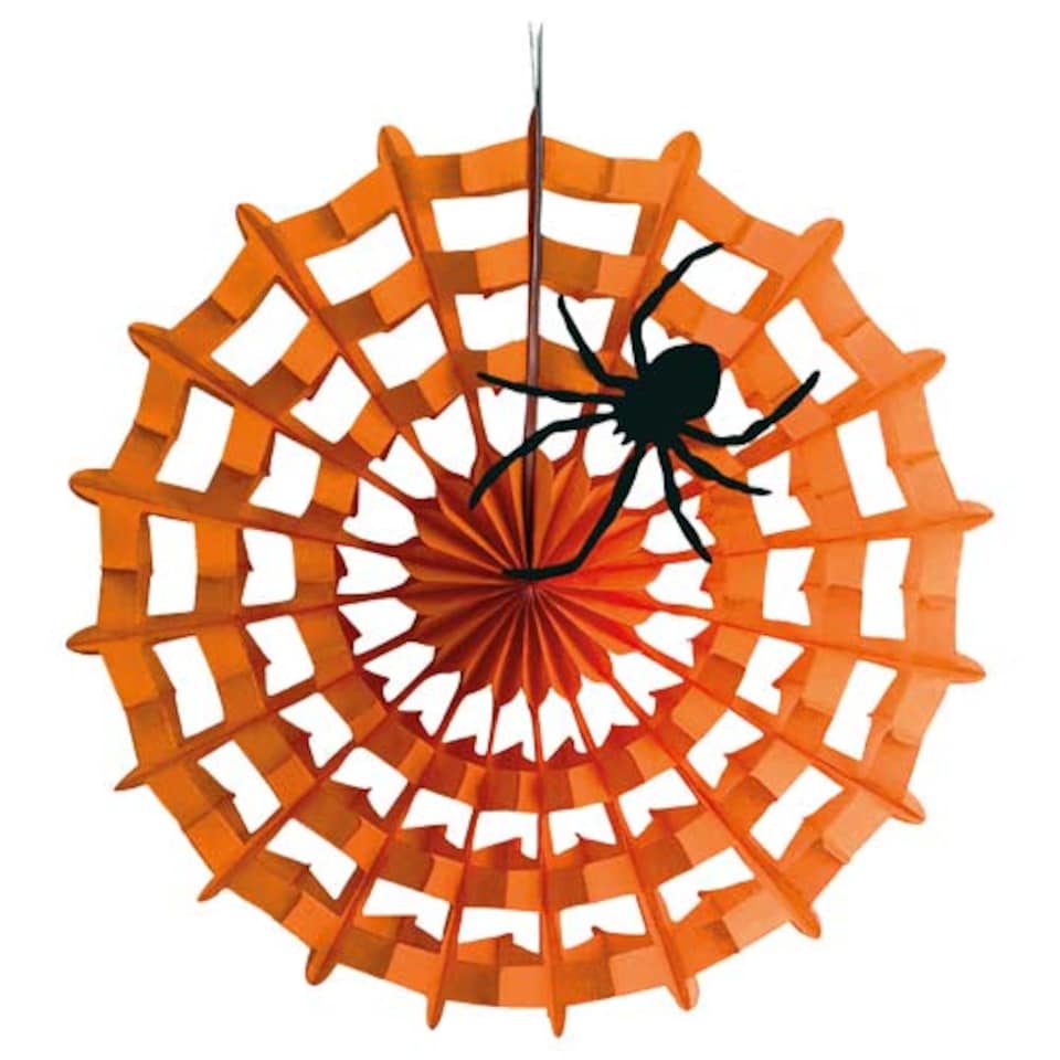 image 1 of Spider Web Halloween Honeycomb Paper Hanging Decoration 26cm