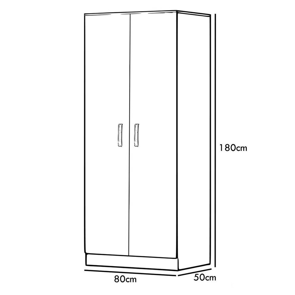 image 1 of FWStyle Tunis 3 Piece Bedroom Furniture Set - Matt Grey - Wardrobe + Chest + Bedside
