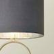 image 2 of ValueLights Antonia Charcoal with Chrome Drum Shade Brushed Chrome Oval Table Lamp with Bulb Silver