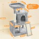 image 3 of Yaheetech 106 cm Cat Tree Tower with Double Condos Light Grey