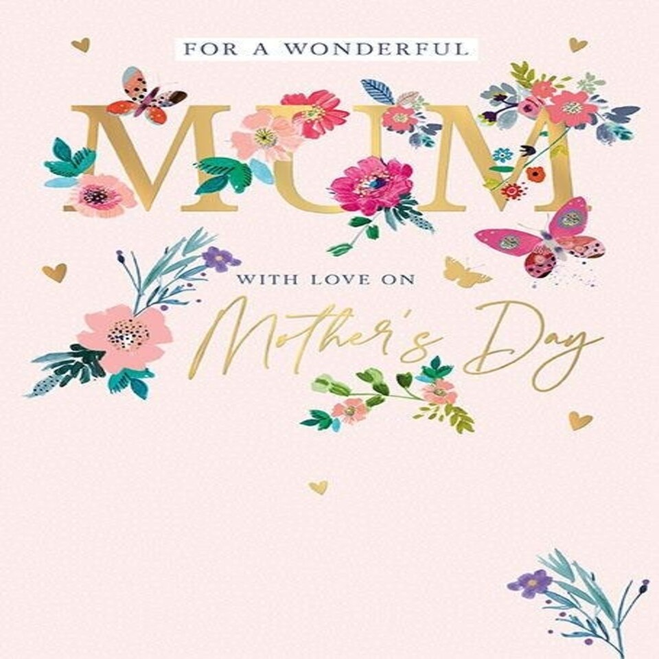 image 1 of Words 'n' Wishes Mother's Day Card for a Lovely Mum on Mother's Day, 23.5 x 16.5 cm,