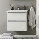 image 3 of Bathroom 2-Drawer Wall Hung Vanity Unit with Basin 600mm Wide - White - (Urban) - Brassware Not Included | White | White | 1