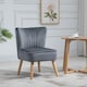 image 2 of HOMCOM Velvet Accent Chair Occasional Tub Chair for Living Room, Grey