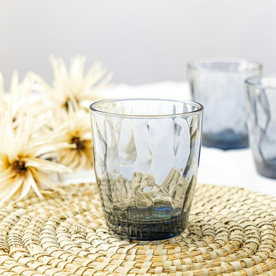 image 1 of Bormioli Rocco Diamond Water Glasses - 300ml - Blue - Pack of 6 Clear