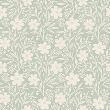 Arthouse Berry Floral Wallpaper | Green | Sage Green | 1