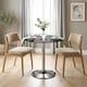 image 7 of HOMCOM Round Bar Table, Dining Table with Tempered Glass Top and Steel Frame
