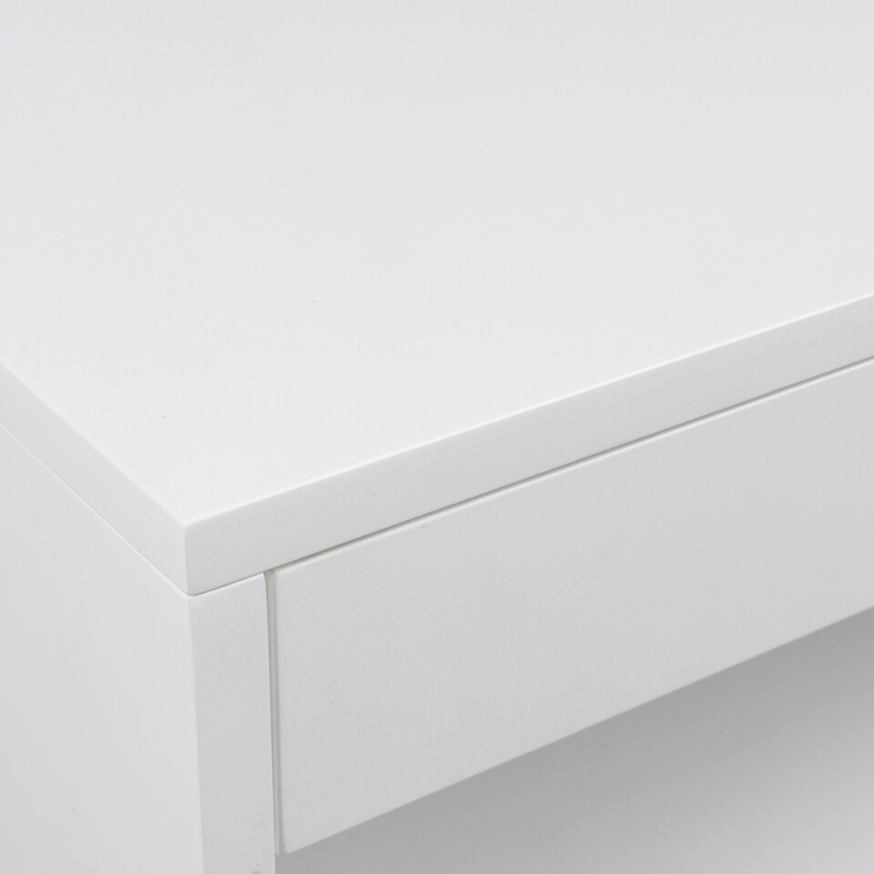 image 1 of Cholet Square Bedside Table with 1 Drawer in White