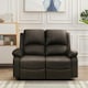 image 2 of Faux Leather 2 Seat Reclining Sofa In Brown