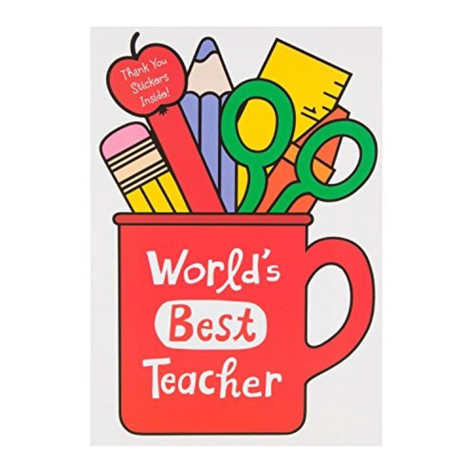 image 1 of Thank You Teacher Card 'with Stickers